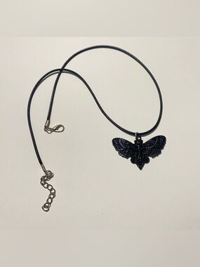 Death Moth Pendent necklace choker BLACK
